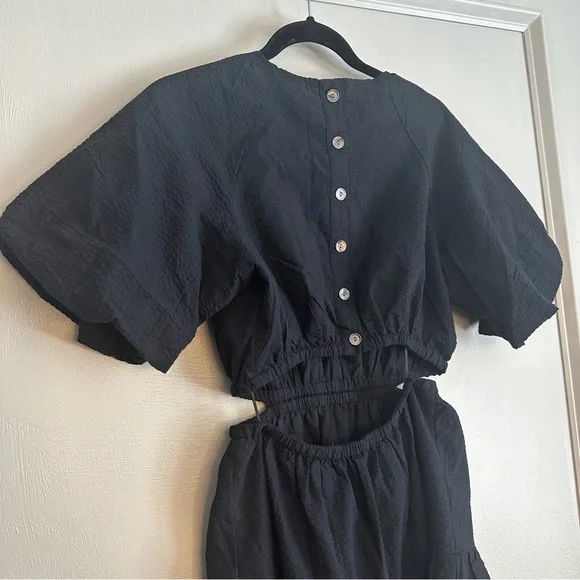 NWT Madewell Seersucker Puff Sleeve Cutout Mini Dress - Size S - Picture 9 of 10